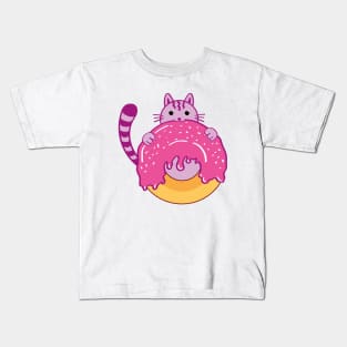 Cute cat with donut Kids T-Shirt